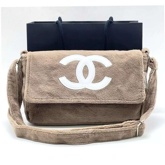 100% Authentic Chanel Precision Novelty Pile Coco Mark Beige Shoulder bag - Picture 1 of 15